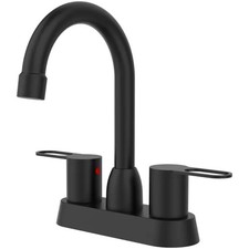 Sink Faucet Matt Black 2-Handle Bathroom 3-Hole for Rv or Home Use