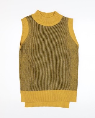 Tu Damen gelb Stehkragen ärmellose Strickweste Größe 10