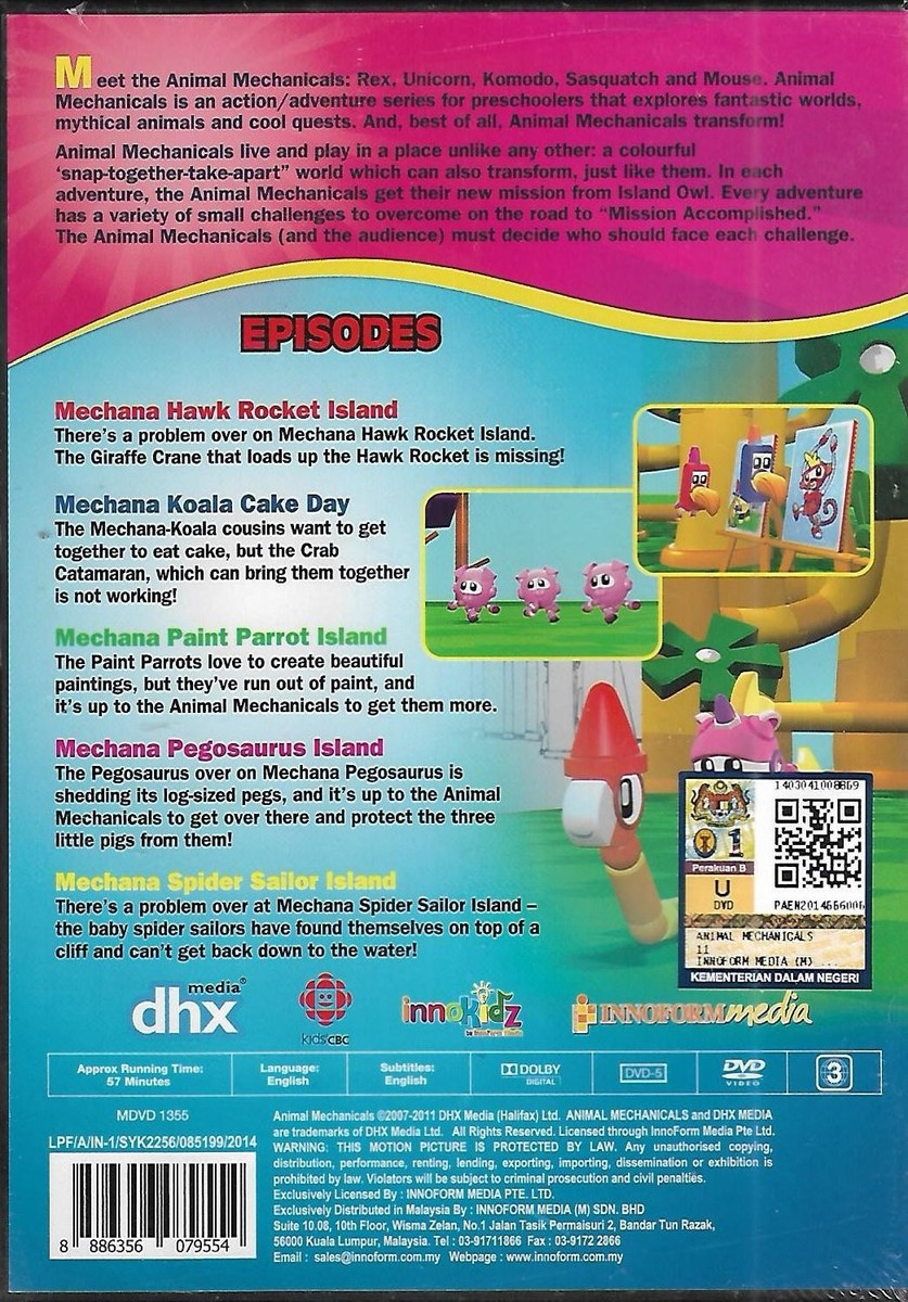 Animal Mechanicals DVD Mechana Pegosaurus Island Malaysia Release - Main Image
