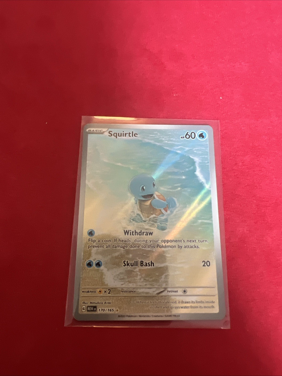 Pokémon TCG Squirtle 170/165 Scarlet & Violet 151 Illustration Rare Holo Card