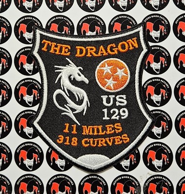 US Highway 129 Tail of the Dragon 11 Miles / 318 Curves  Embroidered Patch 2026