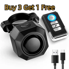 Rechargeable Wireless Anti~Theft Vibration Motorcycle Bike Security Alarm Remote
