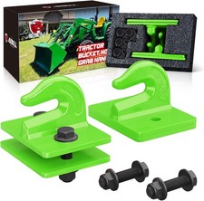 2 Pack 3/8" Tractor Bucket Grab Hook Grade 70 Forged Steel Bolt On Grab Green