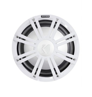 KICKER 45KMF104 10'' Free Air Marine Subwoofer SVC Sub KMF10+White Grille w/LED's
