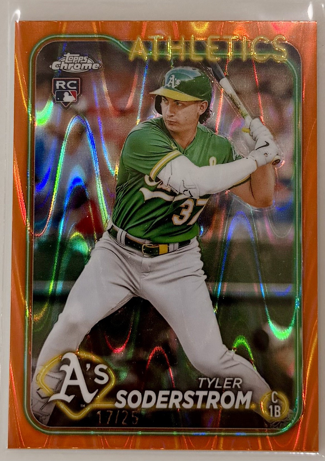 2024 Topps Chrome - TYLER SODERSTROM Orange Raywave Refractor #/25 RC #298