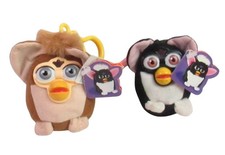 Furby Talking Keychain 3" Plush - Set Of 2 - 1999 Tiger Electronics - Tested