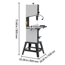 Scie À Ruban D'Établi Pour Travail Du Bois 340 Mm 1100 W 440-846 Tr/Min