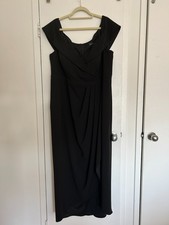 Xscape Black Off-the-Shoulder Evening Gown Floor Length Plus Size 22W
