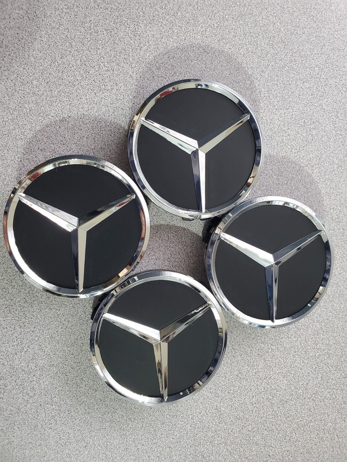 🎁메르세데스 벤츠 차량용 블랙 75mm 휠 센터 캡 엠블럼 4개 세트 1개 5