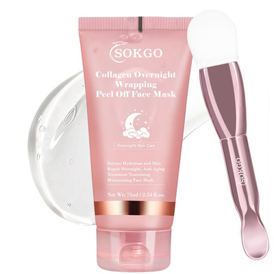 Collagen Overnight Wrapping Mask, Intensive Hydration anti Aging Overnight Sk...