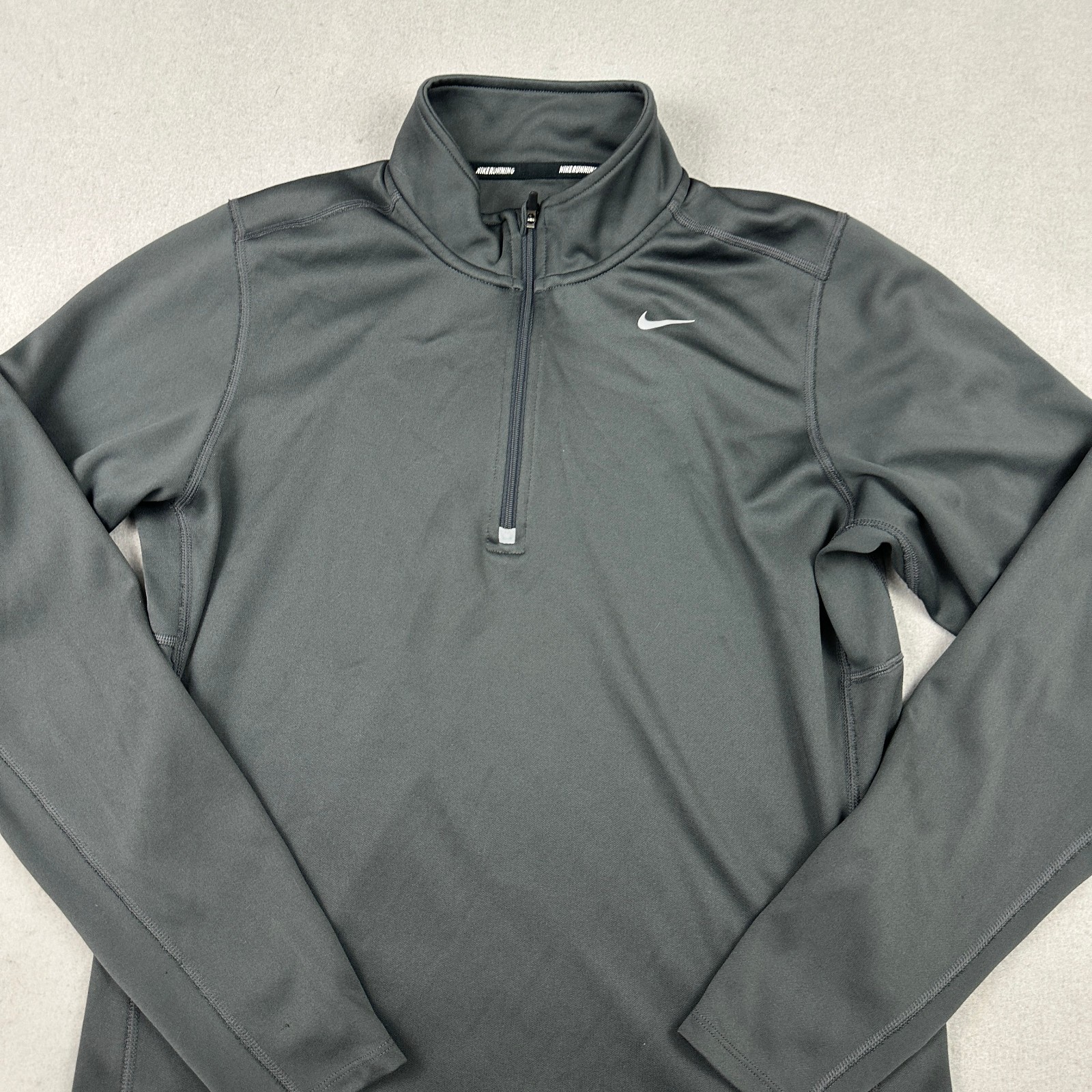 Nike Sweater Men Medium Gray Solid Running 1/4 Zi… - image 2