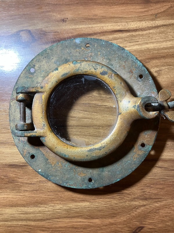 SMALL BRONZE ANTIQUE ROUND PORTHOLE 70+ YRS OLD