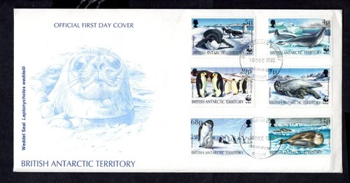 British Antarctic Territory - 1992 Seals and Penguins WWF Issue First Day Cover