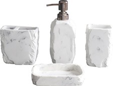 Marble Bathroom Accessories Set,Marble Design Toothbrush Holder,Farmhouse
