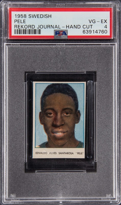 PSA 4 Pele 1958 Swedish Rekord Journal-Hand Cut Rookie Card