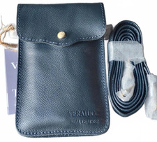 Rita Crossbody Small Pouch Bag Phone Pouch 12cmx17cm Genuine Leather navy