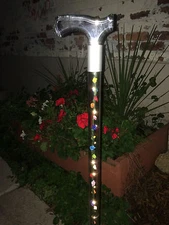 LED lighted walking cane acrylic lucite elegant designer changeable roses
