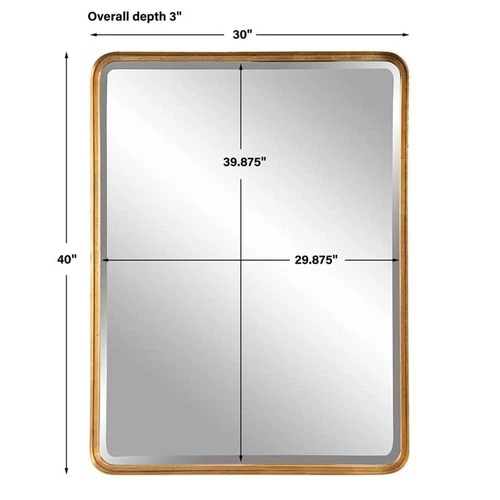 Uttermost Crofton Large Iron Metal and MDF Mirror in Lightly Antiqued Gold - Picture 8 of 8