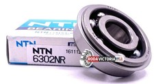 NTN 6302 NR BALL BEARING, OPEN TYPE, NO SEALS  SNAP RING 15x42x13 mm