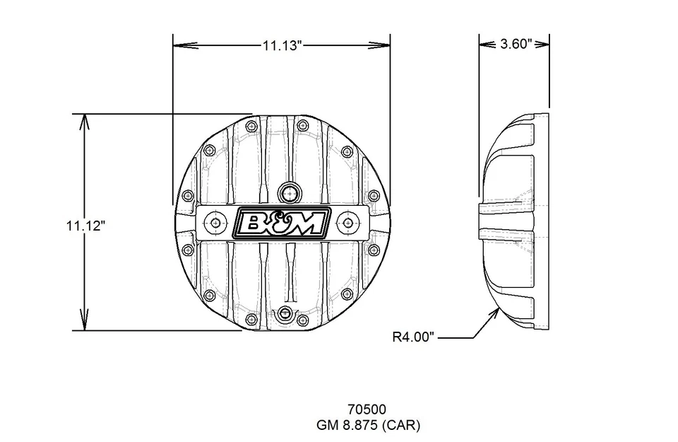 Cubierta diferencial de aluminio B&M Hi-Tek para Chevrolet 1964-1972 Foto 4 de 4