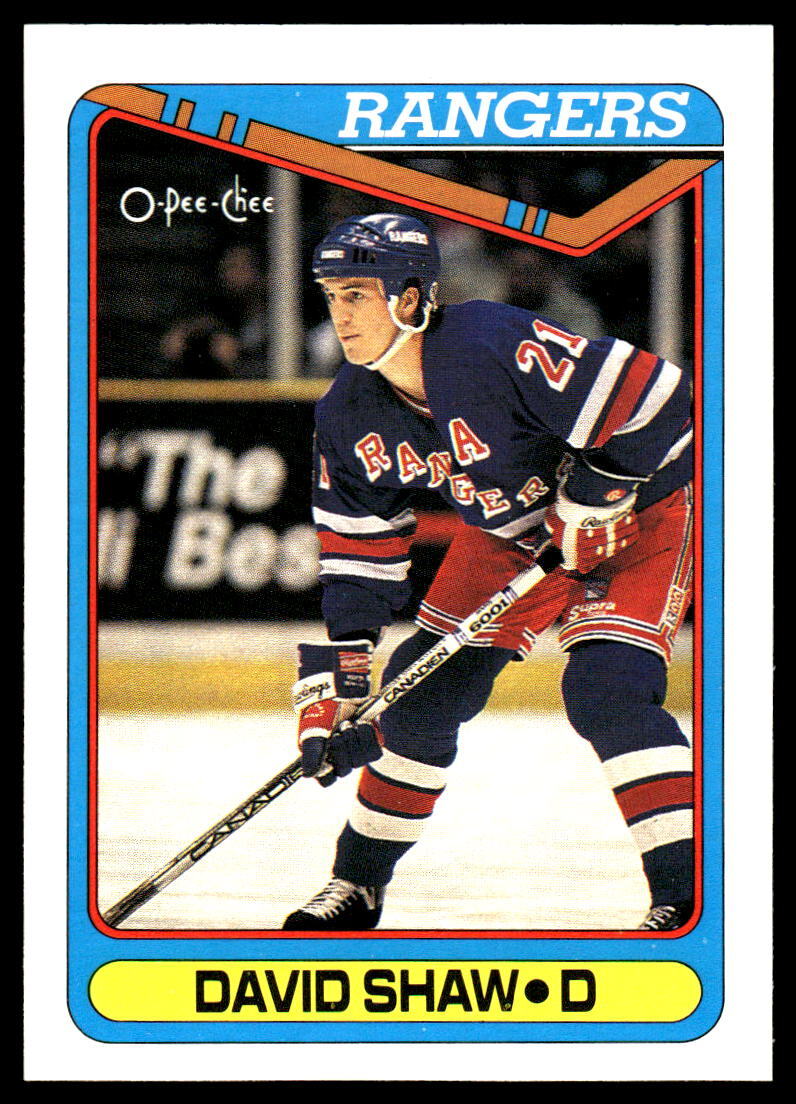 1990-91 O-Pee-Chee #403 David Shaw New York Rangers Hockey Card