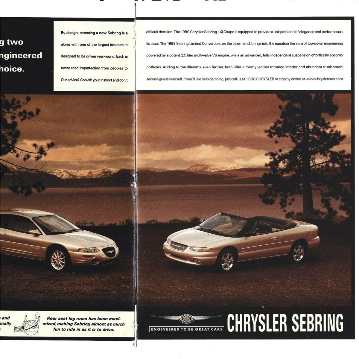 Chrysler's Sebring 1999 LXi Coupe Luxury Car 1990s Vintage Print