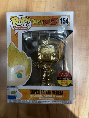 Animation Dragon Ball Z Super Saiyan Vegeta Gold Chrome  Funko Pop Vinyl