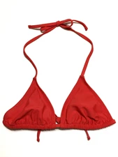 Wild Fable Juniors' Size S (4-6) Red Unlined Triangle Tie Back Bikini Top