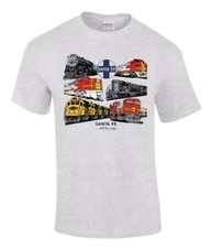Santa Fe train All The Way Authentic Railroad T-Shirt for youth and adults 56 