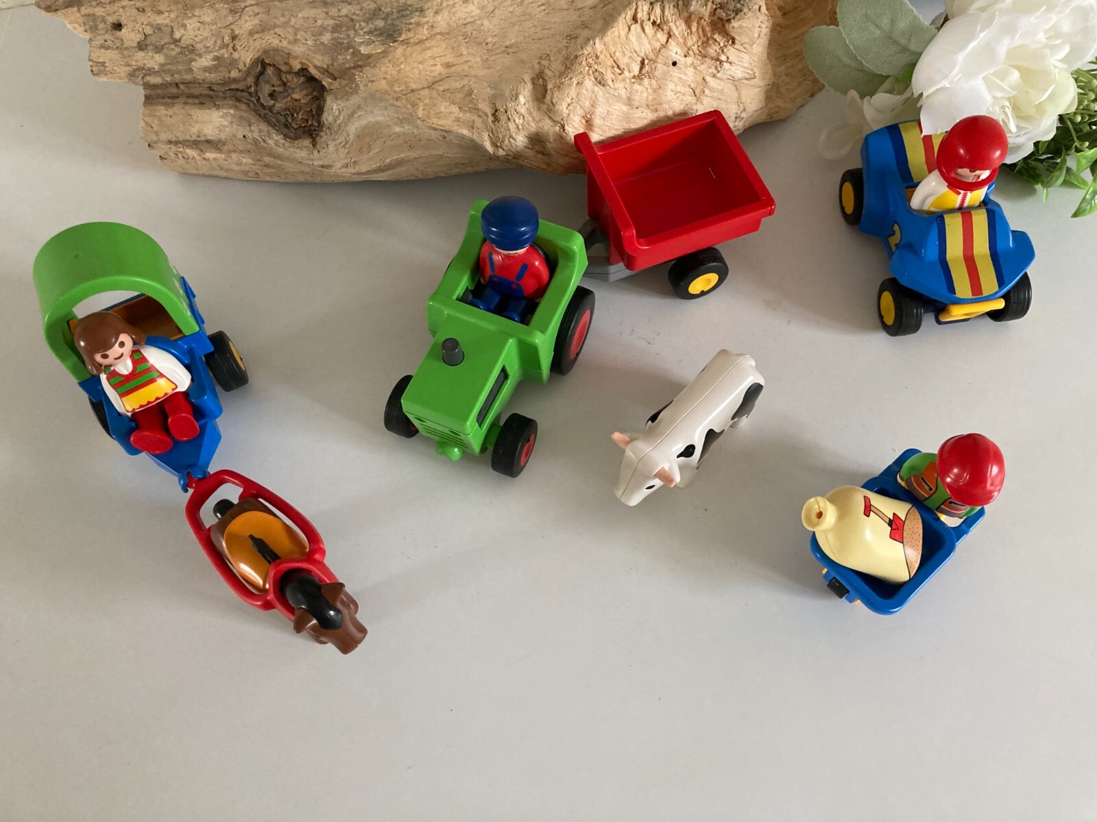 Lot Playmobil 123 - Avion, Camion Pompier, Voiture Police, Quad - Véhicules D'occasion
