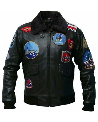 TOP GUN MAVERICK TOM CRUISE BOMBER FUR LEATHER FLYING FLIGHT