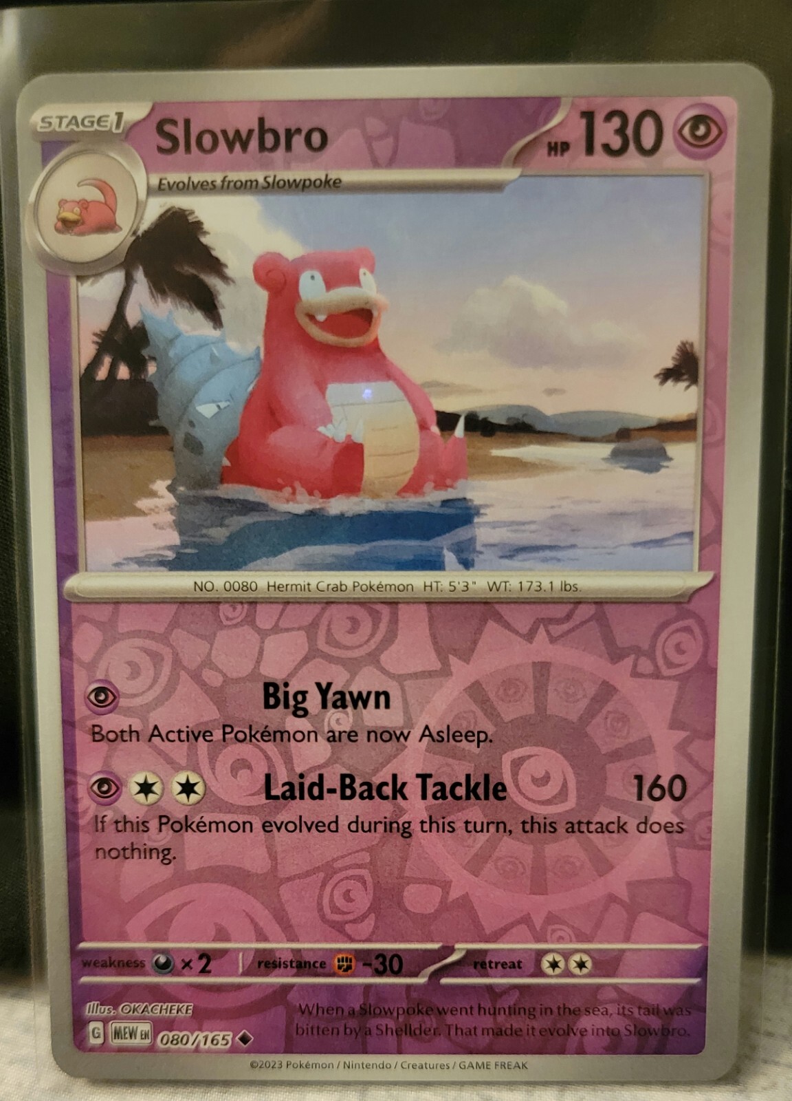 Pokemon TCG Card Slowbro 080/165 Scarlet & Violet 151 Reverse Holo NM