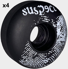 Suspect Fingerprint 54MM Skateboard Wheels Matte Black Set/4 not Spitfire Bones