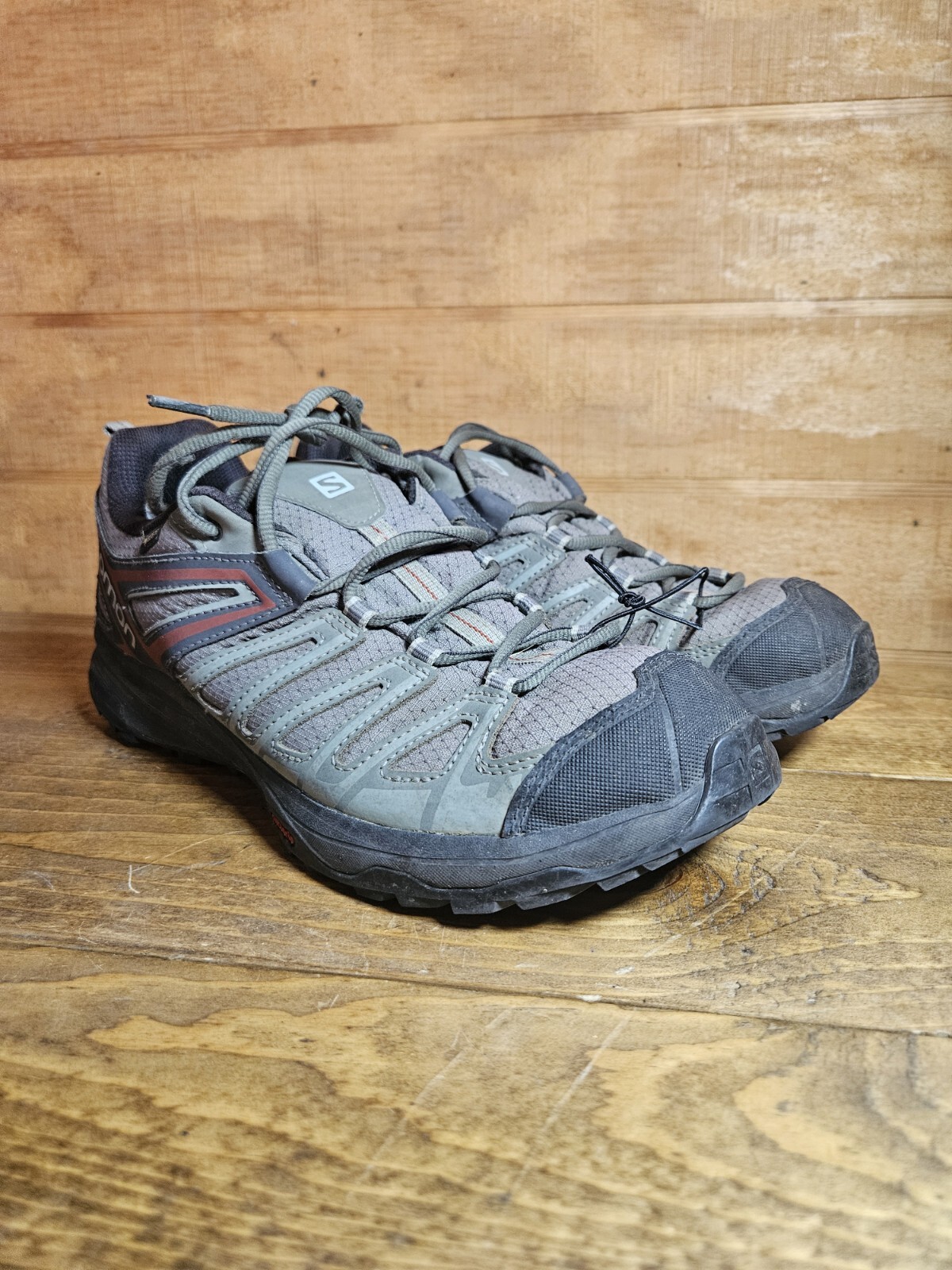 Scarpe da corsa Salomon uomo X Crest GTX Gore Tex grigio rosso trail taglia 11