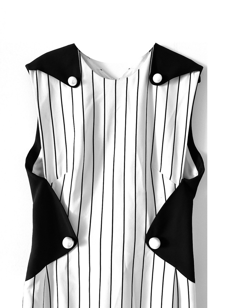 Mugler Black & White Striped Crepe Dress Size 40 Iconic Designer Silhouette | eBay Mugler Black & White Striped Crepe Dress Size 40 Iconic Designer Silhouette | eBay