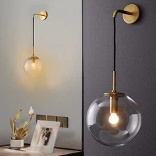 Clear Glass Sconce Pendant Light Hanging Wall Lamp Wall Light Bedroom Office