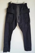 Rick Owens Drkshdw Black Creatch Cargo Jogger Pants - Size Medium