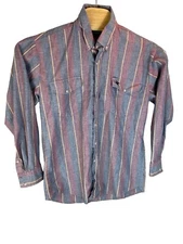 Men’s Lone Roo By Roper Long Sleeve Button Down Western Shirt Sz L