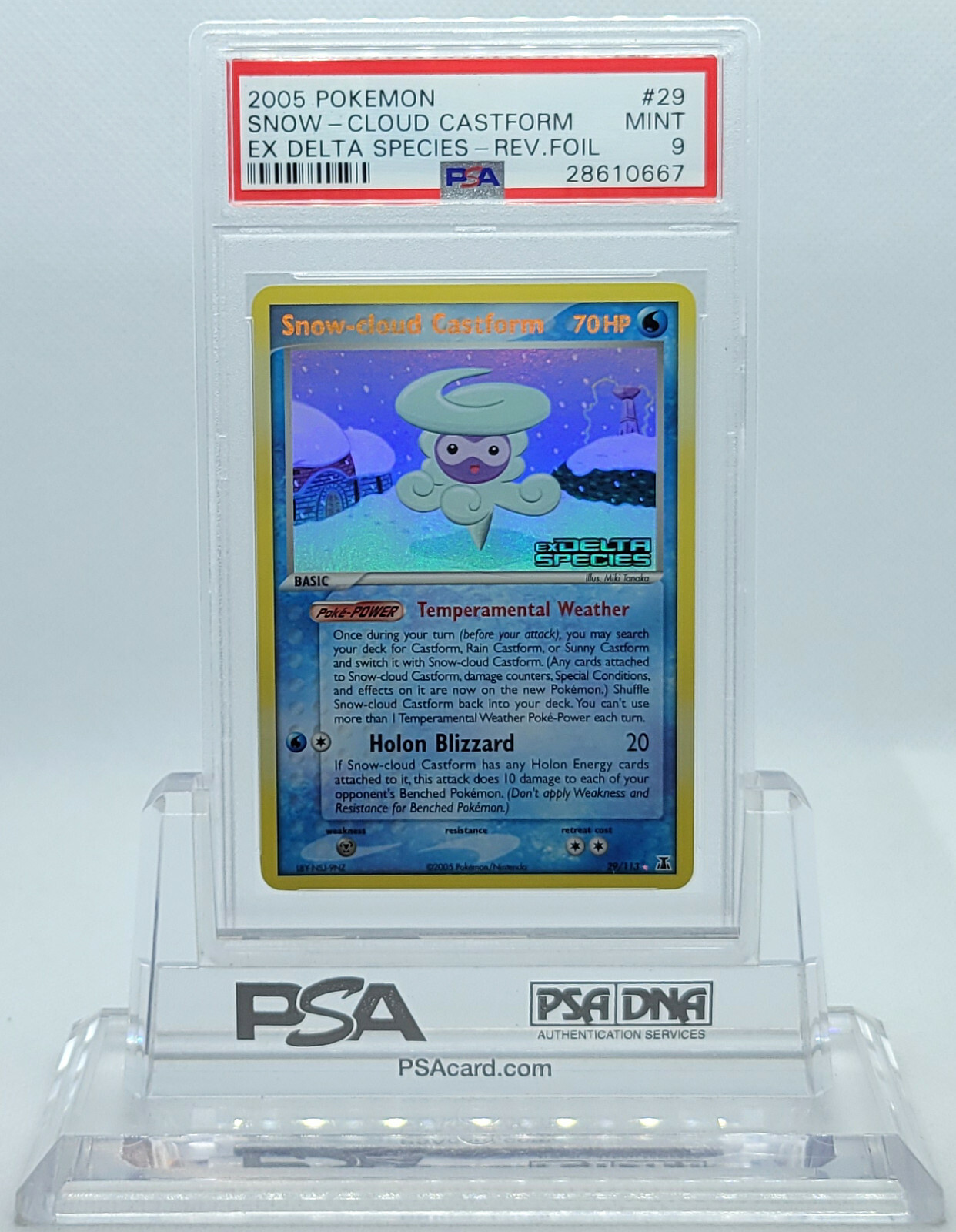 POKEMON EX DELTA SPECIES SNOW-CLOUD CASTFORM #29 REVERSE PSA 9 MINT #28610667