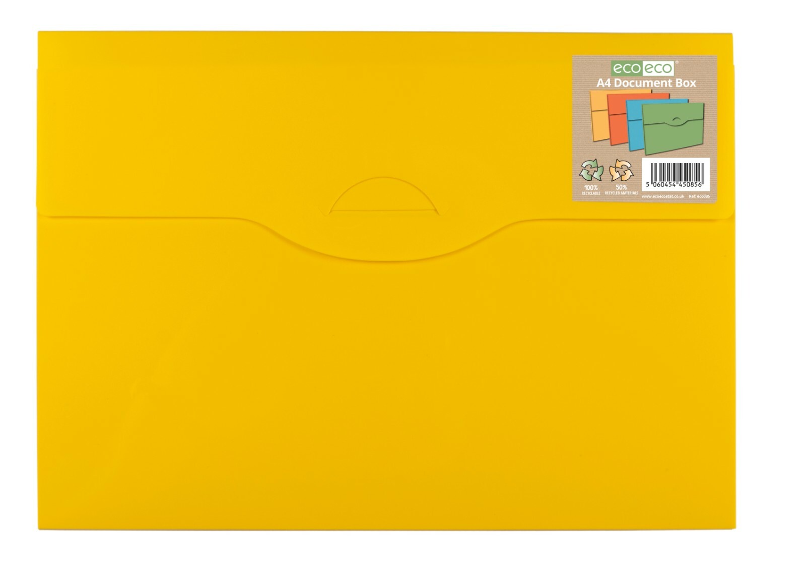 A4 50% Recycled Yellow Slim Document Box File Holder