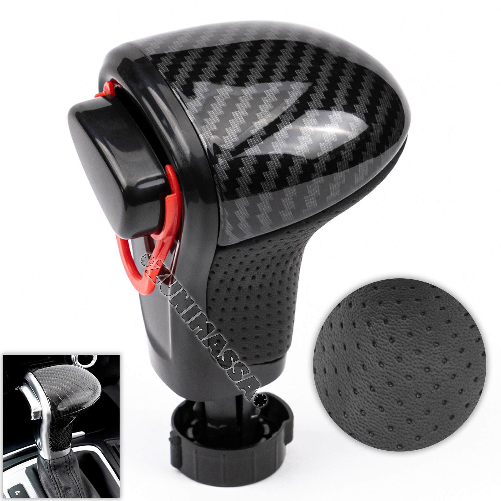 Pomo de levier automatique de vitesse en carbone noir haut de gamme pour Audi Q5 et A4