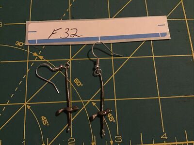 Vintage Liquid 925 Sterling Silver  Bird  Dangle Hook Earrings Native
