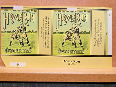 tobacco run #126 HTF Home Run Cigarette Label 1960's Mint Condition Baseball Tobacco