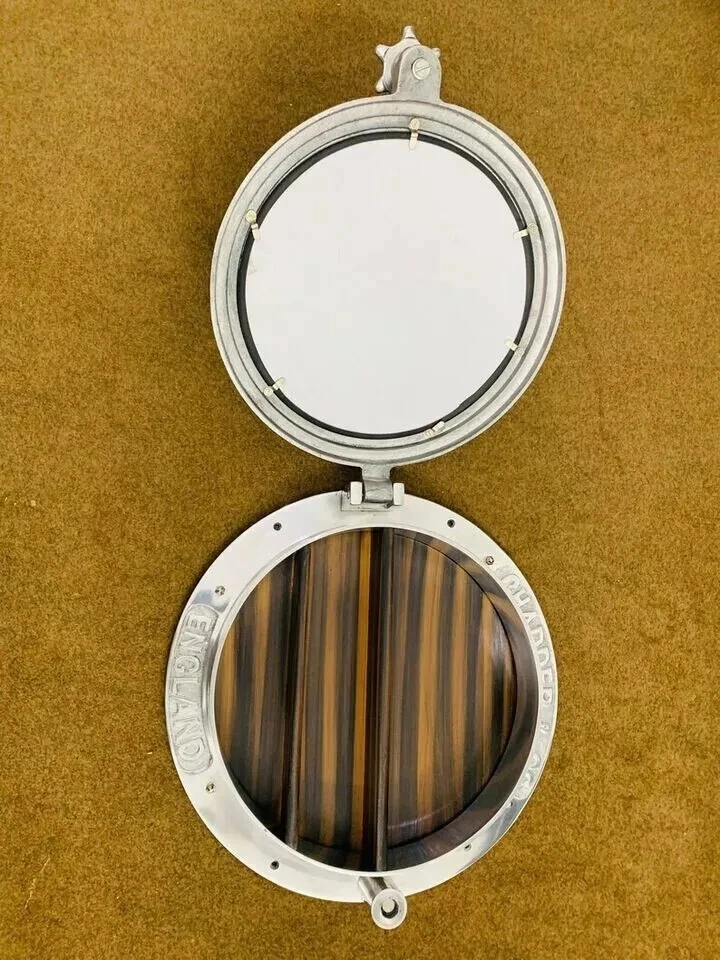 Mirror Porthole Large Nickel Heavy Canal Boat Plated Porthole Window Ship - Image 2 of 4