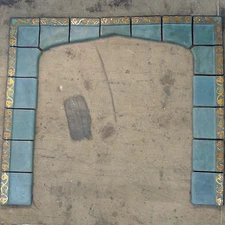 S & S Vintage 17 Tile Fireplace Surround California Arts & Crafts/Blue