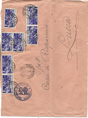 1930 50C FERRUCCI X7 ON BULK ENVELOPE X C.R LUCCA