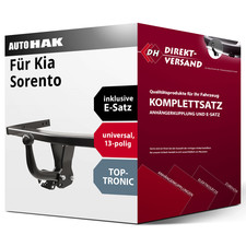 Für Kia Sorento I JC (Auto Hak) Anhängerkupplung starr + E-Satz 13pol universell