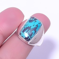 Azurite - Utah Gemstone 925 Sterling Silver Handmade Solitaire Ring s.8.5 A358