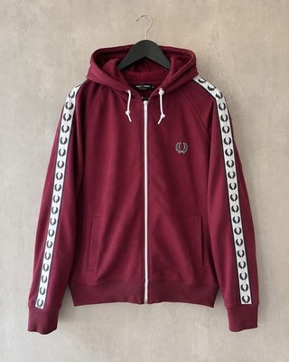 Fred Perry Vintage Y2K Taped Hooded Track Jacket M