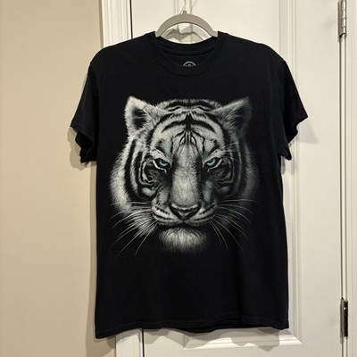 Tiger Graphic T-Shirt Unique Design Vintage 100% Cotton Size Men s Medium 